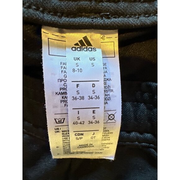 Adidas Athletic Training Pants Men Small Pull On Gym Jogger Black White 3 Stripe - Picture 10 of 16